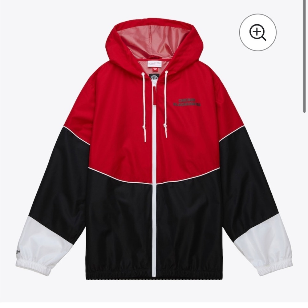 MITCHELL & NESS Chicago Blackhawks Lightweight Full-Zip Windbreaker Jacket NWT - Picture 2 of 6